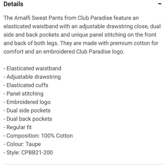 NWT Club Paradise Culture Kings Men’s Black Amalfi Sweatpants Joggers - Size 2XL - Picture 10 of 12